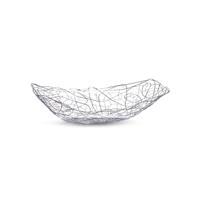 Fruitschaal - zilver - metaal - 33 x 19 cm - rechthoekig - fruitmanden