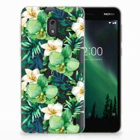 Nokia 2 TPU Case Orchidee Groen - thumbnail