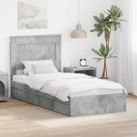 Bedframe met lade Beton Grijs 75 x 190 cm Bewerkt hout