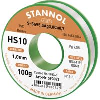 Stannol HS10 2510 Soldeertin, loodvrij Spoel Sn95,5Ag3,8Cu0,7 ROM1 100 g 1 mm