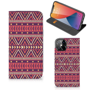 iPhone 12 Pro Max Hoesje met Magneet Aztec Paars