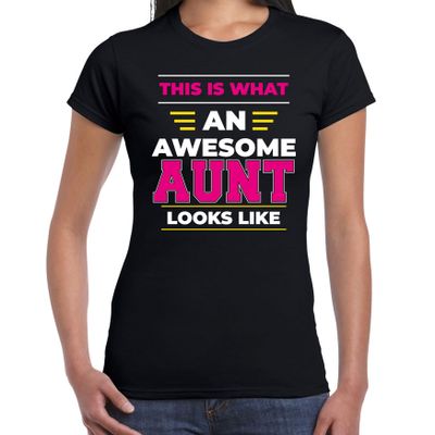 An awesome aunt / een geweldige tante cadeau t-shirt zwart voor dames An awesome aunt / een geweldige tante cadeau t-shirt zwart voor dames