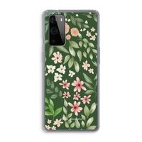 Botanical green sweet flower heaven: OnePlus 9 Pro Transparant Hoesje