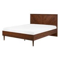 Beliani-MIALET -Bed-Donkere houtkleur-140 x 200 cm-Vezelplaat