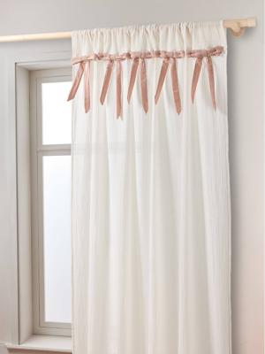 Lichtdoorlatend buisgordijn van katoenen gaas ecru
