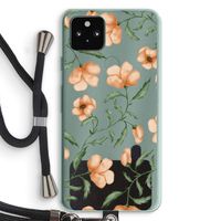 Peachy flowers: Pixel 5a 5G Transparant Hoesje met koord