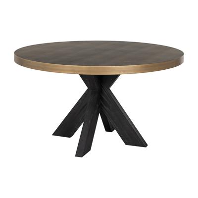 Richmond Ronde Eettafel 'Bloomville' Segrijn Lederlook, Ø140cm