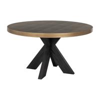 Richmond Ronde Eettafel 'Bloomville' Segrijn Lederlook, Ø140cm