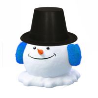Sneeuwpop maken zwarte hoge hoed   -
