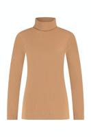 Studio Anneloes Faith Col Rib Top 09069 T-shirt Lange Mouw 8400 Camel