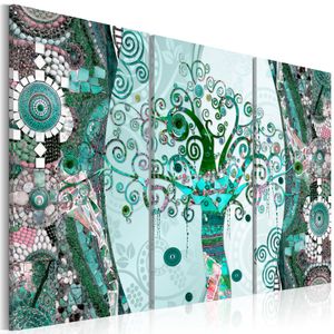 Schilderij - Smaragdboom, 3luik