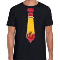Verkleed T-shirt voor heren - stropdas Spanje - zwart - supporter - themafeest