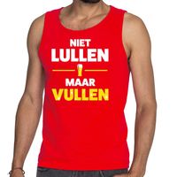 Niet Lullen maar Vullen tekst tanktop / mouwloos shirt rood - thumbnail