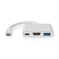 Nedis USB Multi-Port Adapter | USB 3.2 Gen 1 | USB-C Male | HDMI Output / USB-A Female / USB-C Female | 5 Gbps | 0.10 m | Rond | Vernikkeld | PVC |