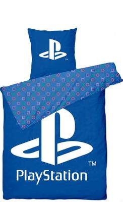 Playstation Dekbedovertrek logo 140 x 200 cm Blauw
