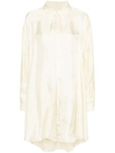 MM6 Maison Margiela robe-chemise satinée à imprimé graphique - Jaune