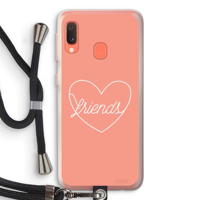 Friends heart: Samsung Galaxy A20e Transparant Hoesje met koord