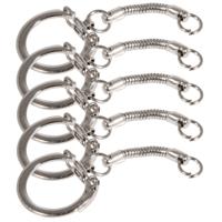 Hobby sleutelringen/sleutelhangers maken - 50x - met ketting en clipsluiting - zilver - metaal