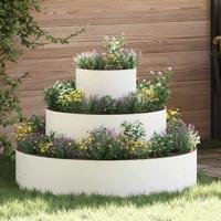 Tuin Bloempot Wit 90 x 90 x 20 cm Staal