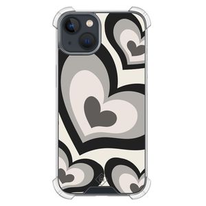 iPhone 13 mini shockproof hoesje - Hart swirl zwart