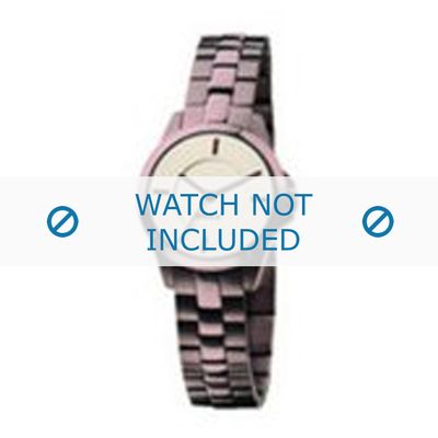 Mexx horlogeband Staal Paars 14mm