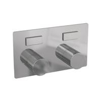 Brauer Chrome Carving - 2 weg - Inbouwthermostaat - Drukknoppen - In/afbouwdelen - Chroom