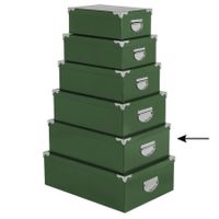 5Five Opbergdoos/box - groen - L44 x B31 x H15 cm - Stevig karton - Greenbox   -