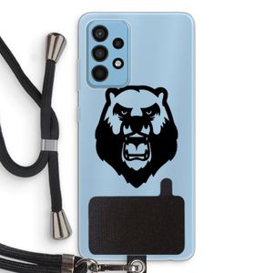 Angry Bear (black): Samsung Galaxy A52 Transparant Hoesje met koord