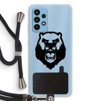 Angry Bear (black): Samsung Galaxy A52 Transparant Hoesje met koord