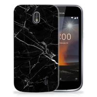 Nokia 1 | TPU | Siliconen hoesje | Marmer Zwart - Origineel Cadeau Vader
