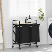 Wasmand 2 vakken met planken sonoma eikenkleurig