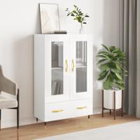 Hoge kast 69,5x31x115 cm bewerkt hout hoogglans wit Hoge kast 69,5x31x115 cm bewerkt hout hoogglans wit