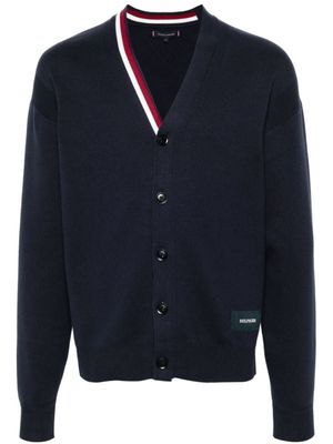 Tommy Hilfiger cardigan à logo appliqué - Bleu