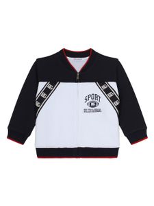 Dolce & Gabbana Kids veste bomber à bande logo - Noir