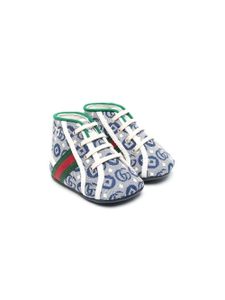 Gucci Kids chaussures de pré-marche à motif monogrammé - Bleu