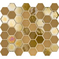 The Mosaic Factory Valencia hexagon glasmozaïek tegels 28x33 mustard - thumbnail