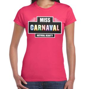 Miss Carnaval verkleed t-shirt fuchsia roze voor dames