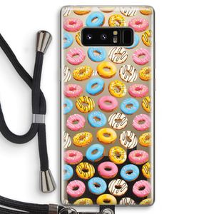 Pink donuts: Samsung Galaxy Note 8 Transparant Hoesje met koord