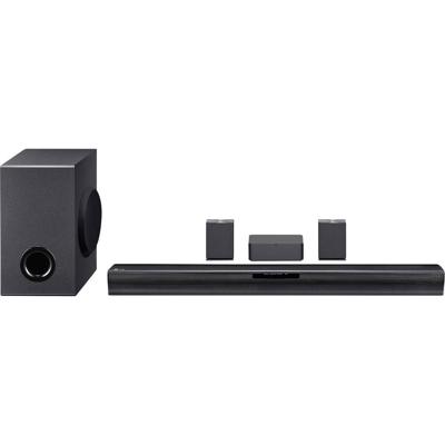 LG Electronics SQC4R.DEUSLLK Soundbar Zwart Incl. draadloze subwoofer, Wandbevestiging, Bluetooth