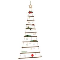 VidaXL Hangende kerstboom met topster 74x150 cm natuurlijke tak