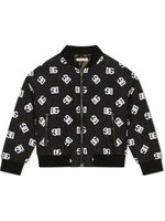 Dolce & Gabbana Kids veste bomber matelassée à logo DG - Noir