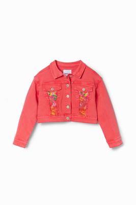 Denim truckerjack met patch - RED - 13/14