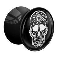 Double Flared Plug met Magic Skull Design Acryl Tunnels & Plugs - thumbnail