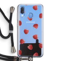 Framboosjes: Samsung Galaxy A40 Transparant Hoesje met koord