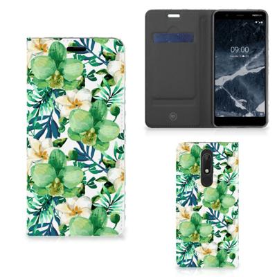 Nokia 5.1 (2018) Smart Cover Orchidee Groen Nokia 5.1 (2018) Smart Cover Orchidee Groen