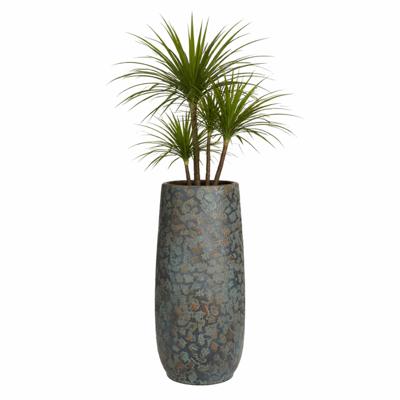 Mica Decorations Bloempot hoog Clemente - 55 x 21 cm - groen/koper - keramiek - vaas