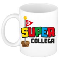 Cadeau koffie/thee mok voor collega - wit - super collega - keramiek - 300 ml   -