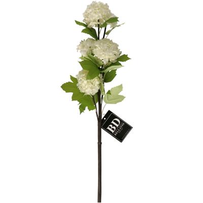 Kunstbloem Viburnum / sneeuwbal Roseum - 60 cm - creme wit - losse steel - kunst zijdebloemen