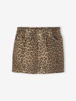 Gekleurd rokje in paperbag-stijl, gemakkelijk aan te trekken beige