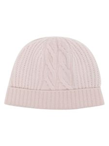 N.Peal bonnet en maille torsadée - Rose